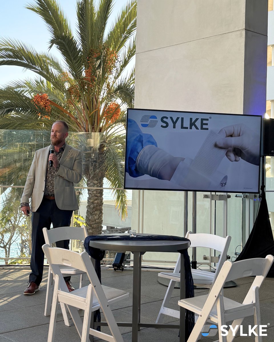 sylkemd's tweet photo. The 26th Annual PAOS Meeting, Ortho by the Bay, brought us five days of conversations we won't soon forget.

Thank you to everyone who stopped by our booth to see how we're redefining orthopaedic skin closure with silk fibroin, and to everyone who joined us for our SYLKE® Happy Hour.

To the clinicians already using SYLKE® in their practice, thank you for welcoming us in. We're honored to play a small role in the incredible work you do every day.

We're grateful to Tyler Barnes, PA-C, of Mercy Orthopedics for presenting "Advances and Insights in Surgical Skin Closure," including what he's experienced closing with SYLKE® over the past year.

Until next year ☀️

#SYLKE #SilkFibroin #SkinClosure #MedDevice #OrthopaedicSurgery #PAOS #OrthoByTheBay