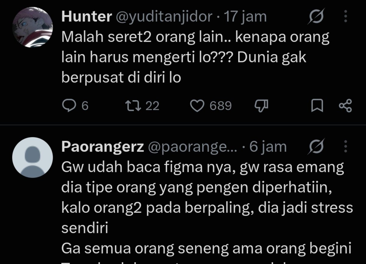 Backroomix's tweet photo. Honestly, kita tidak layak menghujat atau mempertanyakan keputusan dari orang yg disegala aspek hidupnya kurang beruntung atau bahkan seolah terus mengalami kesialan. 

Some people live without buffer guys, itulah alm. alami.

Kalian pasti sering dengar istilah support system. Sebuah sistem pendukung yg selalu tersedia ketika hal buruk menimpa. Kalau kalian punya beberapa atau bahkan semuanya, kalian adalah orang yg beruntung.

- Teman/Pasangan yg bersedia hadir dan merangkulmu, ketika hidupmu berantakan adalah sebuah keberuntungan.

- Keluarga yg selalu bersedia menerimamu apa adanya, ketika kamu kembali kerumah dalam keadaan tidak punya apa-apa, adalah sebuah keberuntungan.

- Kesehatan yg mampu menopangmu disaat hidupmu sedang menghadapi tekanan, adalah sebuah keberuntungan.

- Pekerjaan yg bisa memenuhi kebutuhan hidupmu, adalah sebuah keberuntungan.

- Tabungan yg bisa kamu gunakan ketika hal darurat muncul, memberimu ruang untuk istirahat ketika kamu lelah berjuang adalah sebuah keberuntungan.

Ketika seseorang hidup tanpa jaring pengaman (buffer) sejak kecil, satu masalah kecil saja bisa memicu efek domino yg meruntuhkan seluruh aspek kehidupannya. Seolah kesialan berikutnya bersiap muncul setelah kesialan sebelumnya terjadi.

Setelah membaca catatannya,  ternyata hidup yg ia jalani begitu  mengerikan, bahkan hanya membayangkannya saja cukup membuat kita sesak dan beberapa pasti akan terpicu (triggered). Hidup yg membentuknya menjadi manusia rentan, yg bagi siapapun pasti tidak ada yg mau mengalaminya. 

Alm. sebenarnya tidak mudah menyerah, terbukti dia keluar dari lingkungan yg telah lama menghancukanya menuju lingkungan baru lainya, tentu untuk menyelamatkan dirinya dengan harapan bisa menemukan ruang  aman. 

Dalam catatannya, alm. terlihat begitu "haus", namun tak seorang pun yg memberinya "minum". Kebutuhan yg paling mendesak baginya sebenarnya sangat sederhana. Kebutuhan untuk dipahami, dimengerti, didengar dan diterima apa adanya. Mungkin bagi kalian itu hal sepele, tapi baginya itu adalah suatu kelangkaan. 

Bahkan kelangkaan itupun masih terjadi saat ia telah mengakhiri hidupnya dan tidak bisa lagi membela dirinya. Kalian masih menghakimi dan menuduhnya bersalah karena ingin dimengerti, ingin dipahami, ingin diterima apa adanya dan ingin didengar untuk terakhir kalinya.

Apakah sesulit itu bersimpati meskipun itu sedikit saja?, setidaknya kalian bisa diam. Tapi disaat alm. sudah pergi, kalian lebih memilih mengirim pesan hujatan dari pada mengirim doa.

Seseorang yg  berjuang sendirian lalu mengambil keputusan mengakhiri hidupnya karena kelangkaan dukungan adalah tragedi. Hal ini menandakan rasa simpati dan empati telah menjadi barang langka.

Tragedi ini menjadi pembelajaran dan juga mengingatkan kita semua agar lebih peka terhadap orang-orang di sekitar kita yang mungkin sedang berjuang dalam sunyi.

Bagi kalian yg belum memiliki kepekaan, kalian cukup diam dan tidak memberikan gangguan kecil yg bisa meruntuhkan hidup seseorang.