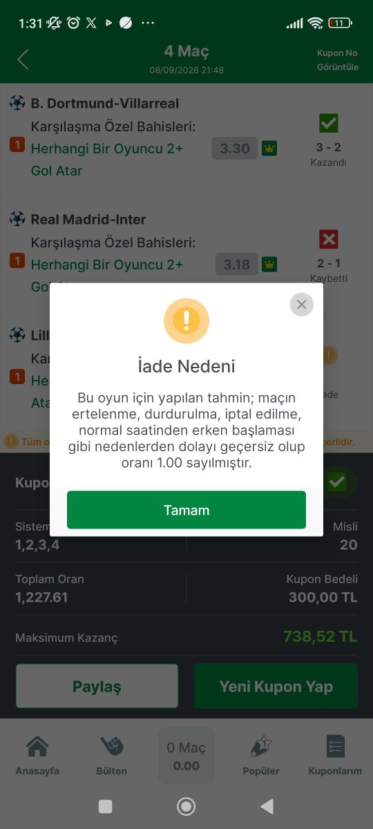aytuncurak's tweet photo. @spektrumcocugu Tamamen saçmalık.M.Bartra 2 gol attı maçta. Ve maç önü herhangi bir oyuncu +2 gol atar oranı 14,50 idi.Bende sistem kuponu yaptım.ama resmen kazanca cöktüler.Rezalet. https://t.co/W2OnPwWU0n