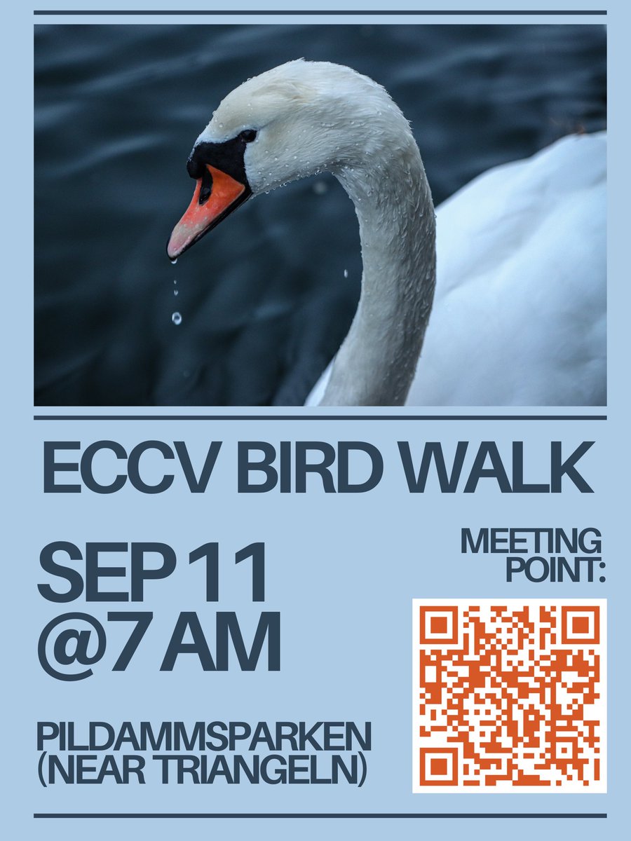 sarameghanbeery's tweet photo. #CVBirdWalk strikes again at #ECCV26!
We will meet at Pildammsparken on Friday, September 11th at 7am to find birds in Malmo's biggest urban park!
Meeting point is near the Triangeln metro stop: https://t.co/6FHSxmytYg
No birding experience necessary!! https://t.co/3gYtVViudZ