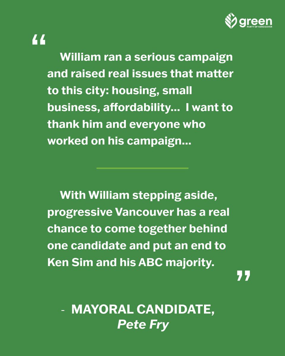VanGreens's tweet photo. A huge thank you to @wazaroff &amp; @OneCityVan from us &amp; @ptfry, for campaigning on real issues like housing, small businesses, affordability &amp; more. Now's our chance for real change &amp; growth with a city that works for you &amp; a mayor who will too.

VOTE Saturday, Oct. 17!

#VanPoli https://t.co/YBf5fgtTqE