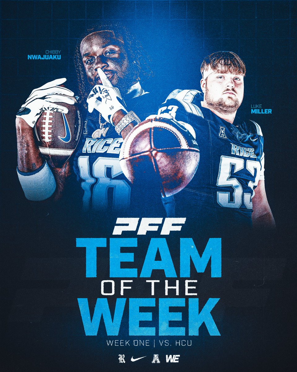 RiceFootball's tweet photo. PFF National Team of the Week 🔥

#WE | #ReptheR https://t.co/4tJZ0lcirj