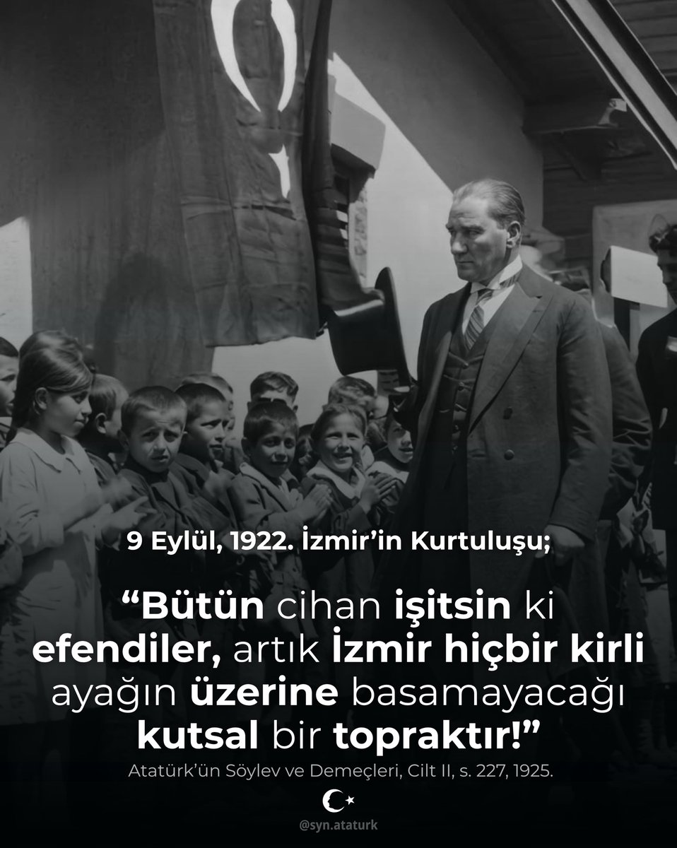 rya_bjk_1911's tweet photo. Bugün 9 Eylül; 
Yalnızca İzmir'in değil, bağımsızlık uğruna verilen büyük mücadelenin zafer günlerinden biridir.

Başta Gazi Mustafa Kemal Atatürk olmak üzere, 
İzmir'in kurtuluşu için mücadele eden tüm kahramanlarımızı rahmet, minnet ve saygıyla anıyoruz.🇹🇷
#9Eylül1922 
#İzmirinKurtuluşu