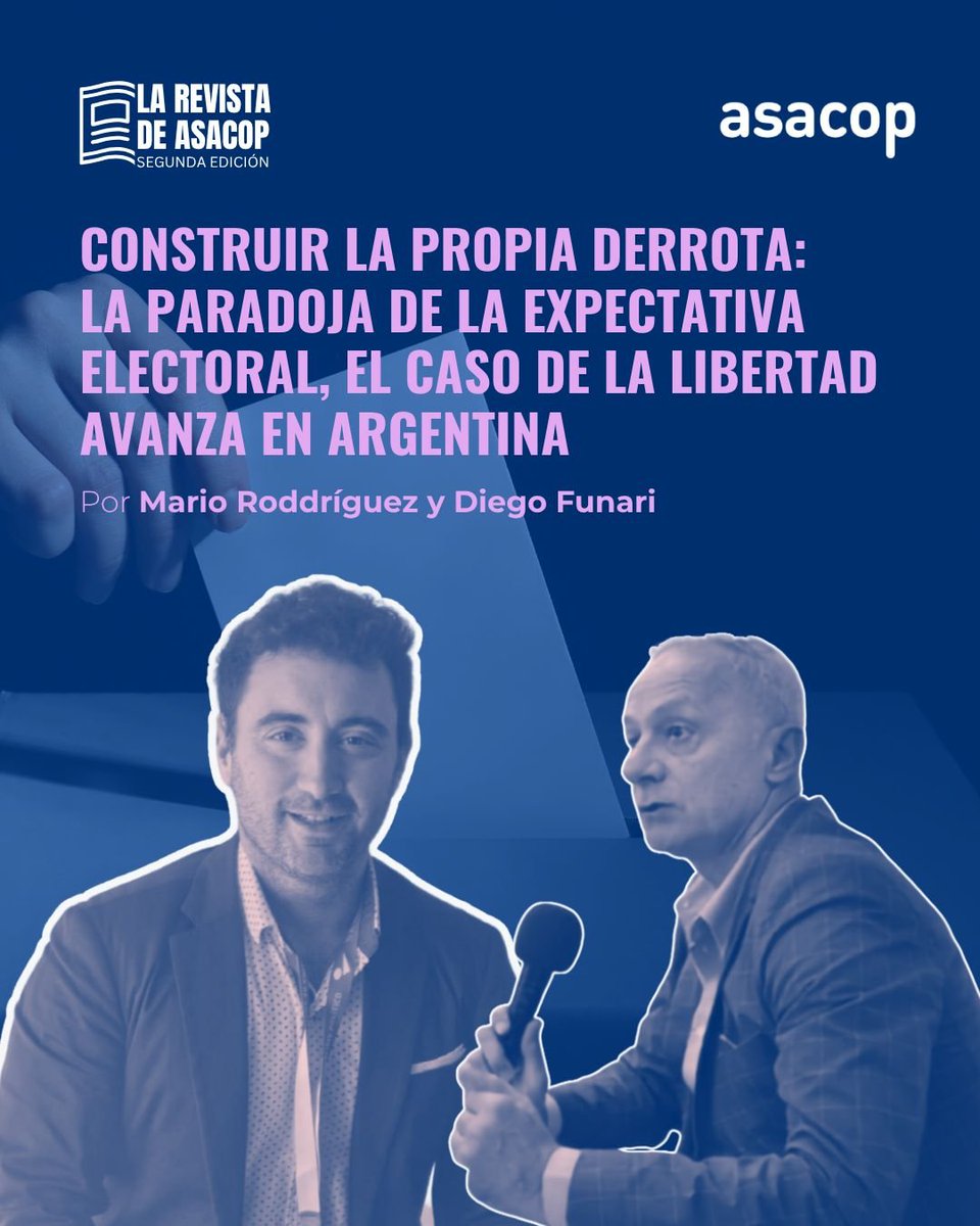 Asacop_arg's tweet photo. Construir la propia derrota: La paradoja de la expectativa electoral, el caso de LLA en Argentina (2021–2025)

✍🏻 Mario Rodriguez y @Lic_Furnari analizan cómo la gestión de expectativas puede impulsar el crecimiento de una fuerza, pero también desgastarla. https://t.co/gi8VHnhCT2
