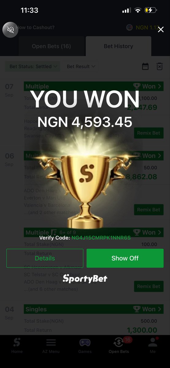 PhynieWheels's tweet photo. @bayobets Thanks boss tomorrow we go again. Started with 1k https://t.co/1i7LV5qtsu