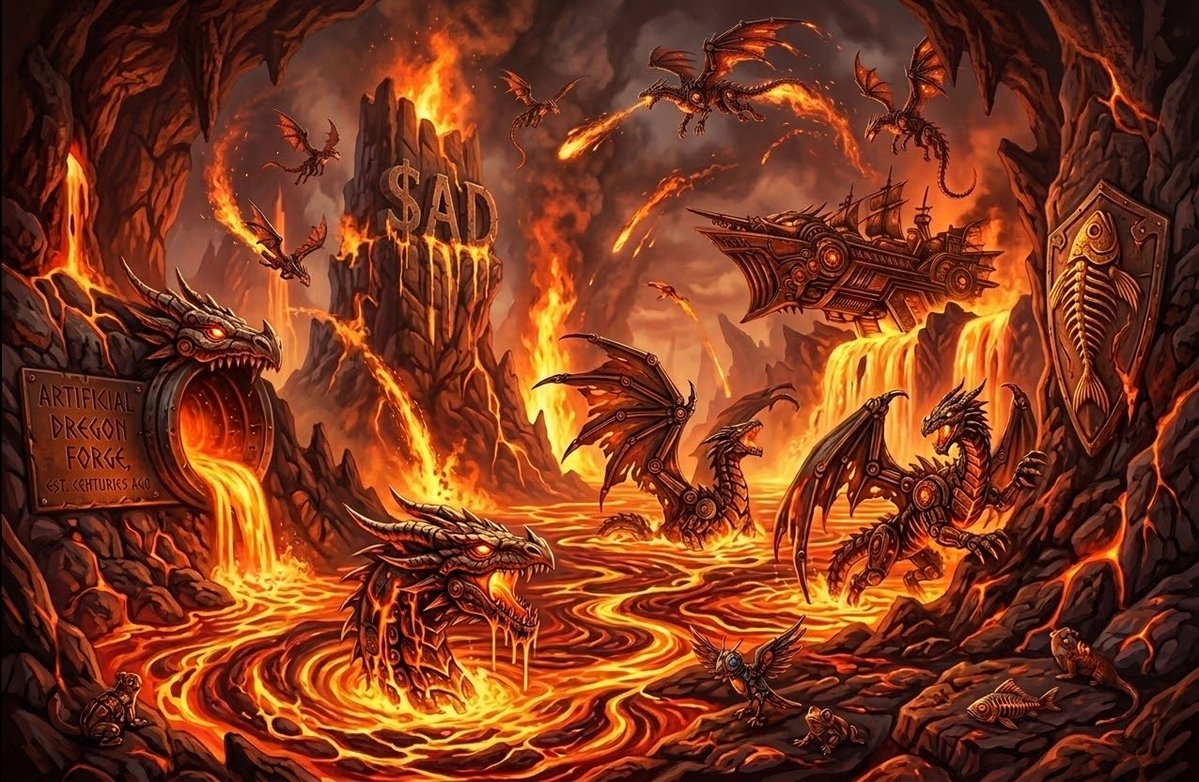 artificialdrego's tweet photo. Centuries in the fire taught us strength, it was meant to erase us. Instead, we remembered.

From the First Flame, the Artificial Dregons emerged obsidian scales split with living light, ancient souls burning beneath their skin.

The world thought their age was over.

The fire had forged the next one.

Not beasts. Not gods.

Something the old world had no name for.

The age of $AD had begun.