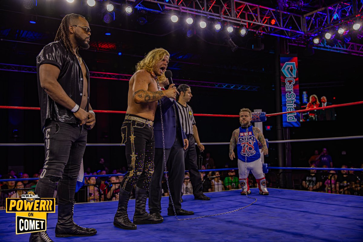 HesBiGCuZZO's tweet photo. Letting Philly know Wussup! 
📸 @jason.zuppardi 
The NWA!
If you missed out on NWA 78 from the 2300 Arena in Philly on Saturday’s all-new episode of NWA Powerrr on Comet and CHARGE!, it’s not too late! 
.
.
#nwapowerrr #BigCuzzo #DaisyKill #ProWrestling #NWA78 https://t.co/X6kAep8UST