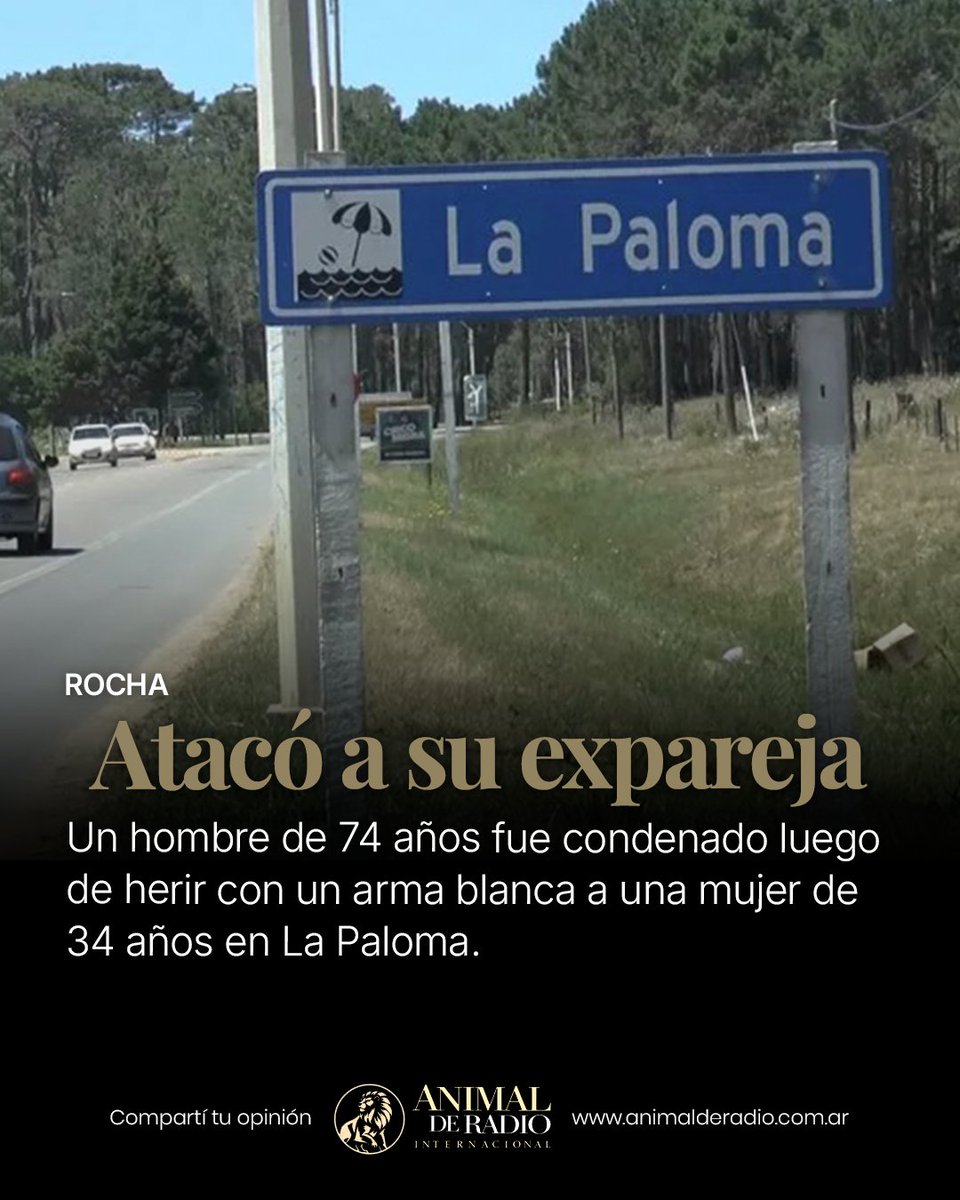adrprensa's tweet photo. 🇺🇾 Un hombre de 74 años fue condenado por atacar con un arma blanca a su expareja en La Paloma.
https://t.co/IXswMXqruT
Redacción 🇺🇾 098 374 060 / 🇦🇷 11 5340 6108
#Rocha #LaPaloma #Policiales https://t.co/LtvTAPOCij