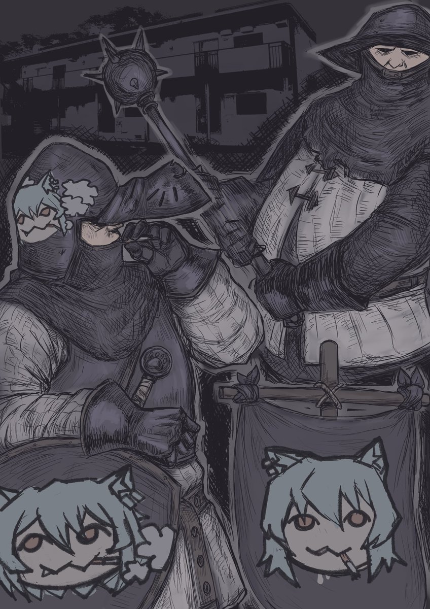 Limestone_block's tweet photo. Knights of the House of the Smoking Cat https://t.co/eYB2BVjK7g