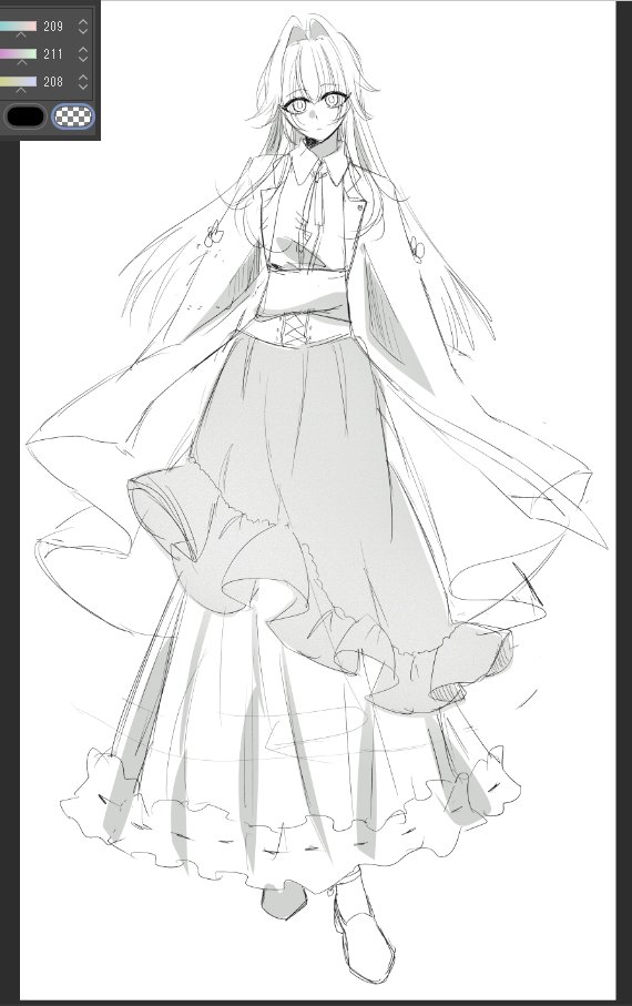 EiThiophile's tweet photo. 二層スカートを描きたかったんだよね…ってだけのデザ https://t.co/JWhwSlbTec