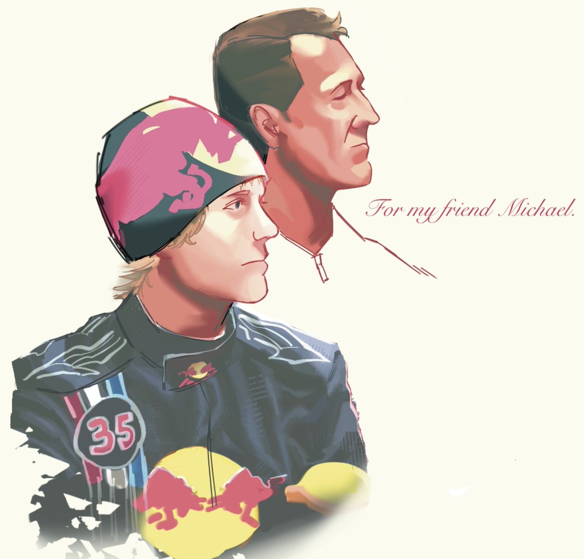 Madmx_'s tweet photo. Me and Michael #SV5 #MS1 #f1art https://t.co/p8HLEs45WT