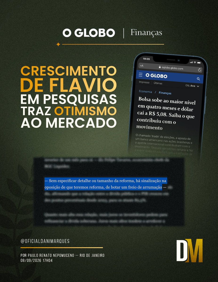 soudanimarques's tweet photo. Confiança também mexe com a economia, quando cresce a expectativa de mudança de direção, o mercado reage. É esse Brasil mais responsável, previsível e pronto pra crescer que estamos construindo com @flaviobolsonaro.

https://t.co/Tjj6sMy33h https://t.co/DkkrHCUdv0