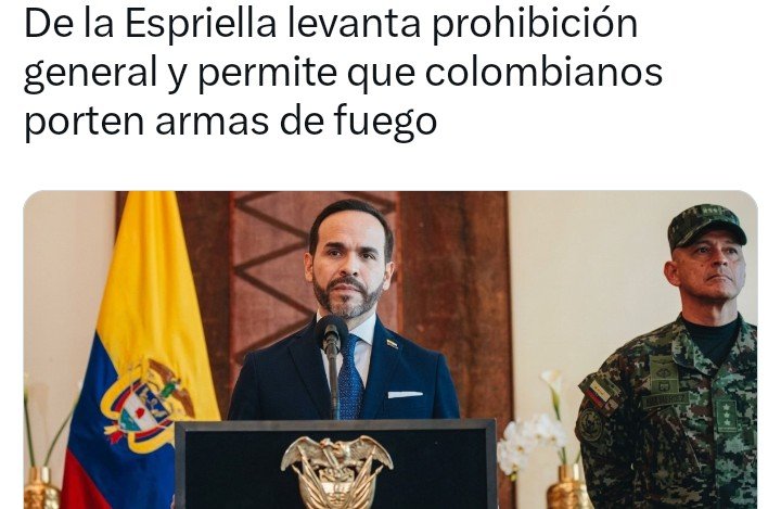 andres20ad's tweet photo. La última vez que un presidente de derecha liberó el porte de armas fue Lasso, en Ecuador (2011). Desde entonces, los homicidios aumentaron un 78%. El actual presidente de Colombia acaba de hacer lo mismo. Se viene un baño de sangre. Votar por la derecha es votar por la muerte. https://t.co/d3TINkdcIq