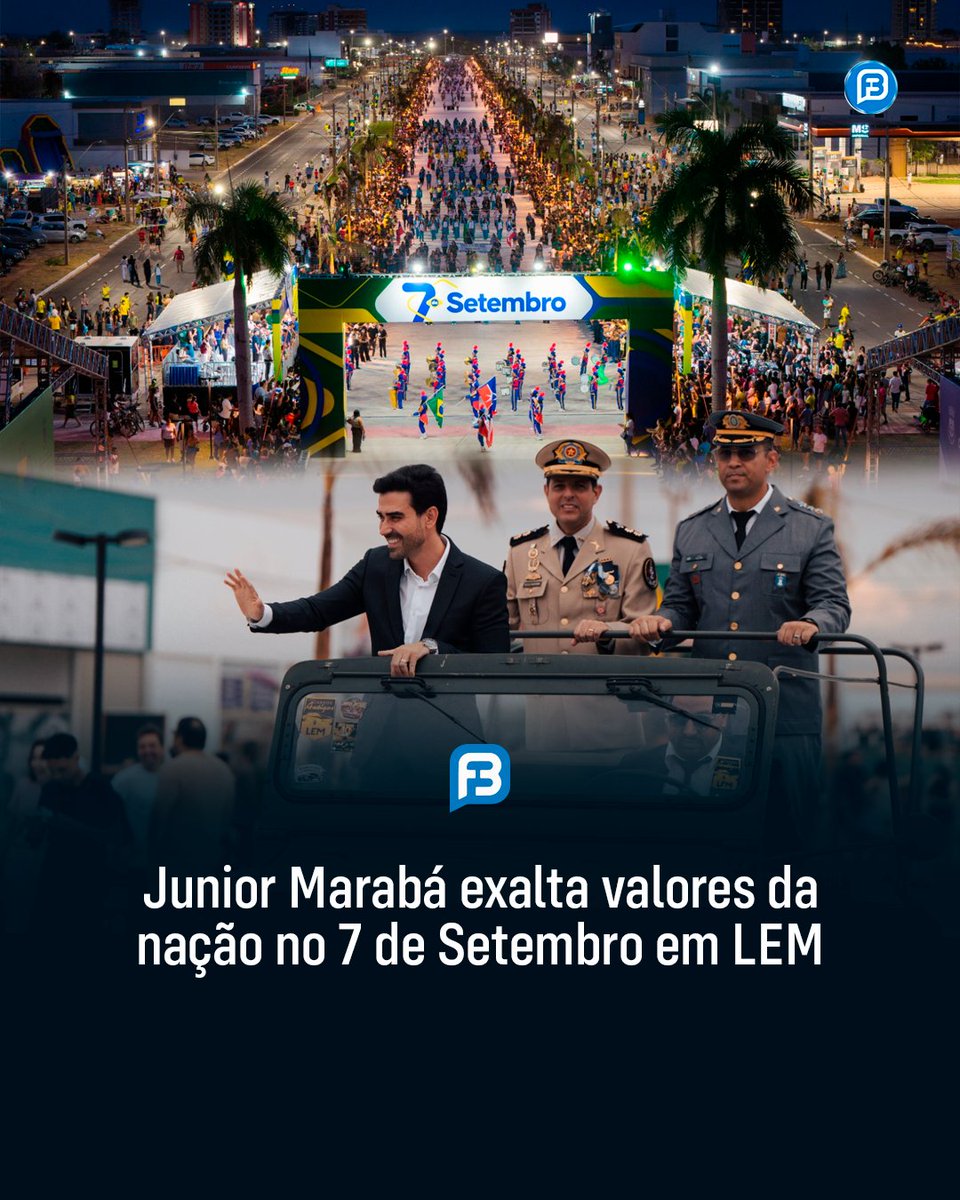 FalaBarreiras's tweet photo. JUNIOR MARABÁ EXALTA VALORES DA NAÇÃO NO 7 DE SETEMBRO EM LEM
https://t.co/0J1jGrBupd
#JuniorMarabá #LuisEduardoMagalhaes #7deSetembro #DesfileCivico #AlamedaImperial #OesteDaBahia
Siga o Falabarreiras no Instagram:
https://t.co/YnDGy4Gb9L
Falabarreiras, notícia é pra sempre! https://t.co/XG8SvhnFHM
