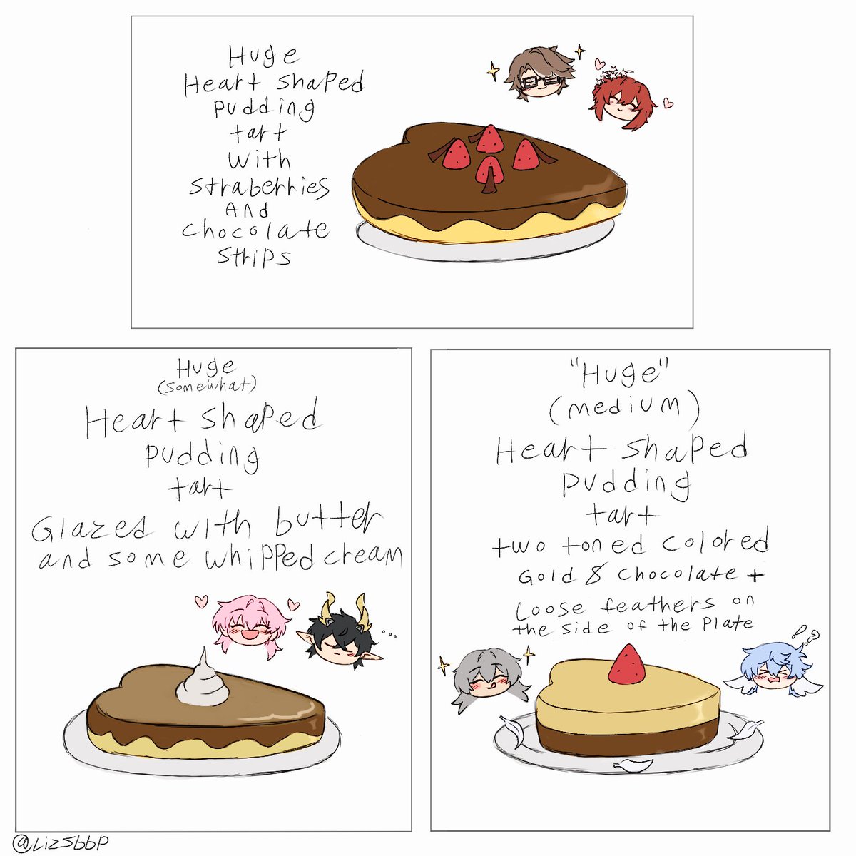 LizSbbp's tweet photo. Huge heart shaped pudding tarts🤎🍮 https://t.co/YvGxTPKC93
