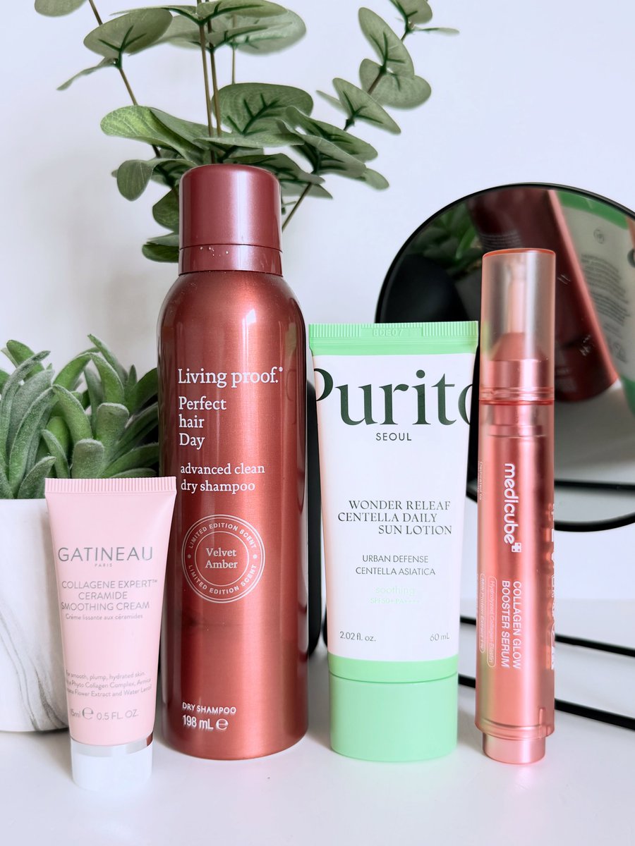 JuleeWesche's tweet photo. A few things I’ve been using this week. All PR except Medicube. Makeup, skincare, haircare, dry shampoo, and SPF from Huda, Erborian, Living Proof, Medicube, and YSL. https://t.co/NYcrgr8ljU