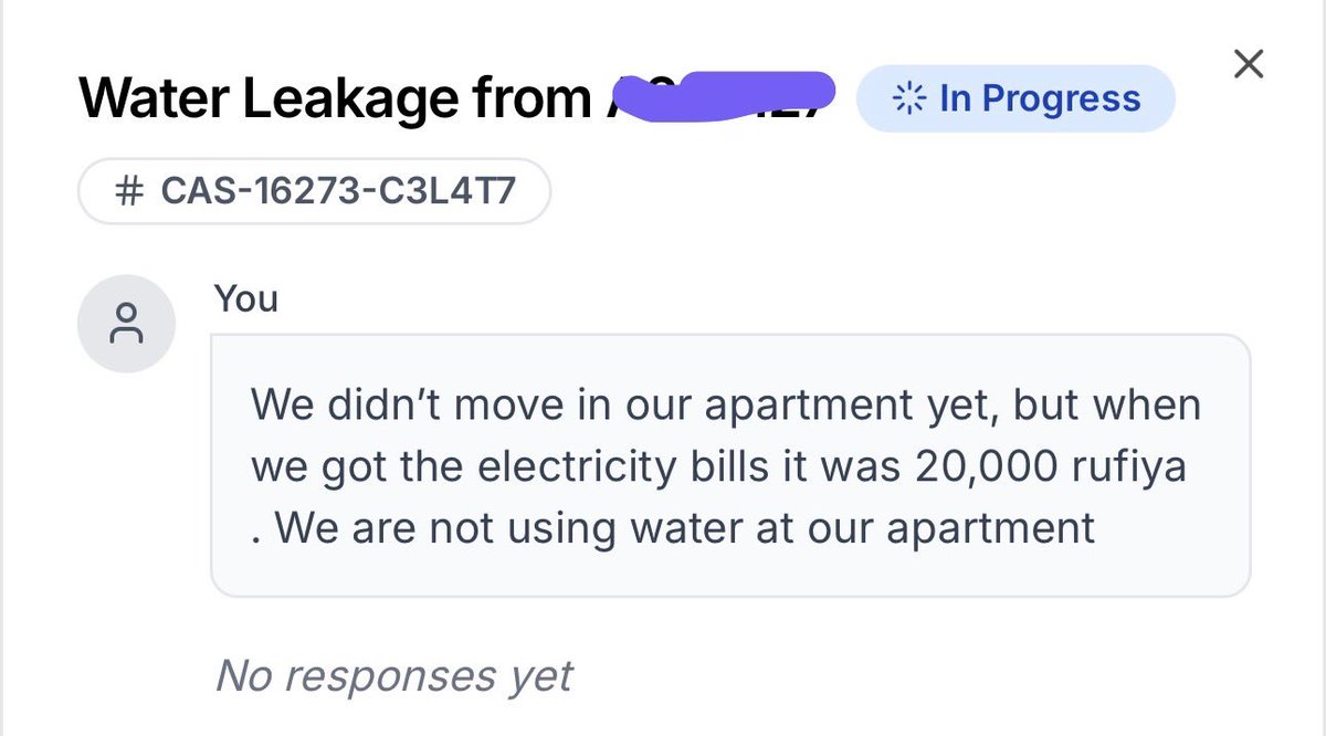 AintHason's tweet photo. Getting a MVR 25,779/- water bill for an unoccupied apartment where no one has even moved in yet? @Fdc_mv @MWSC_Official Checked once after complaint, then ignored all follow-ups via portal, WhatsApp &amp; calls. Now we face disconnection threats! Please resolve this. https://t.co/m5KOTPMGkC
