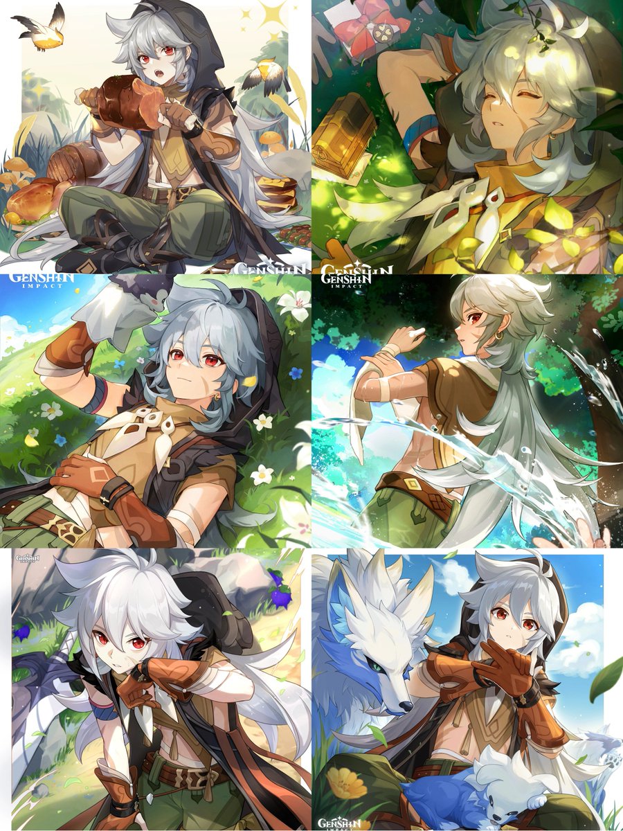 teyvattabloid's tweet photo. Happy Birthday to our adorable wolf boy he carried me through early game 

Offcial birthday art 

#Genshinlmpact #Genshin #GenshinMemes https://t.co/ajImGWwREw