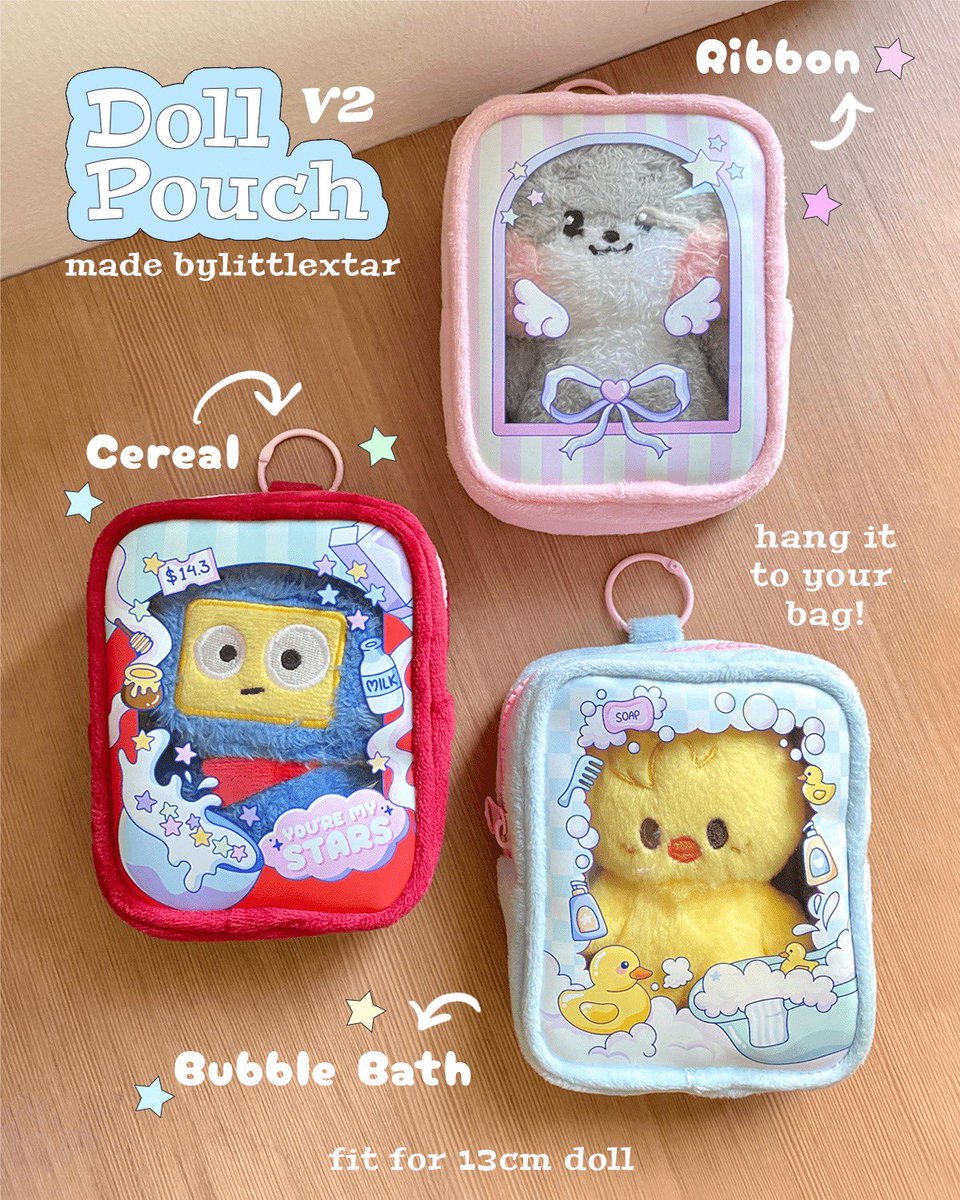 bylittlextar's tweet photo. doll pouch sudah ada ready stock di shopee bylittlextar yaa!⭐️

untuk yg daydream akan restock akhir bulan~

🧸 https://t.co/Cdv2BABZTy https://t.co/VsgjhD3tDK