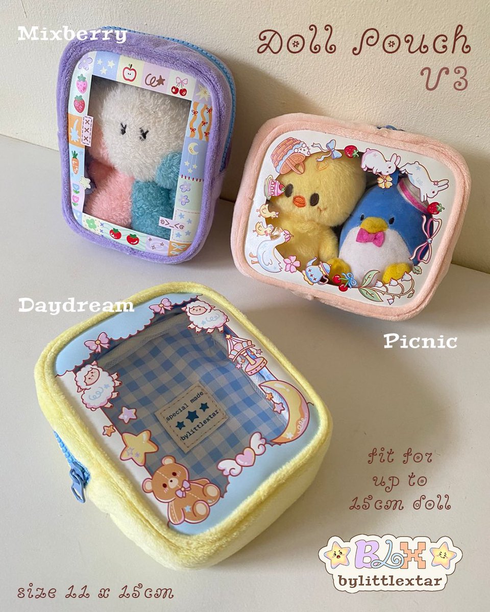 bylittlextar's tweet photo. doll pouch sudah ada ready stock di shopee bylittlextar yaa!⭐️

untuk yg daydream akan restock akhir bulan~

🧸 https://t.co/Cdv2BABZTy https://t.co/VsgjhD3tDK