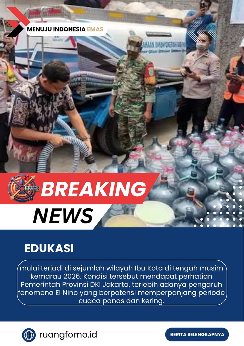 ruangfomo62's tweet photo. https://t.co/4LmK6UIcAp,- Jakarta Mulai Kekeringan, Pramono Pastikan Pasokan Air Masih Cukup...

Berita selengkapnya : https://t.co/nQKDe4PFbM
Berita lainnya di : https://t.co/w5lVtIBZhW

#jakarta #Pramono #kering #kemarau https://t.co/I8ZEWngb0r