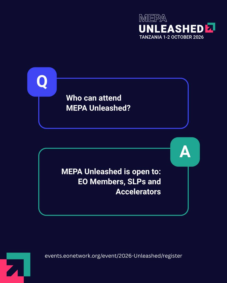 KailaWhybrew's tweet photo. DON'T MISS OUT! UNLEASHED is a powerful growth experience for EO Members, SLPs, and Accelerators ready to challenge how they think, lead, and grow. Connect, learn, and transform with entrepreneurs at every stage. https://t.co/yuDfQXEFQ0