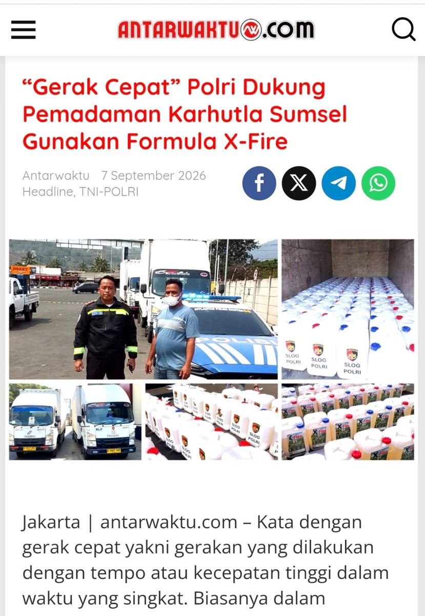 _titikhening's tweet photo. gerak cepat bukan cuma soal waktu, tapi aksi nyata buat bantu Pemulihan Dampak Bencana lewat dukungan pemadaman karhutla, salut banget polri gercep turun langsung! #GerakCepatMelayani https://t.co/XgfeHC736j