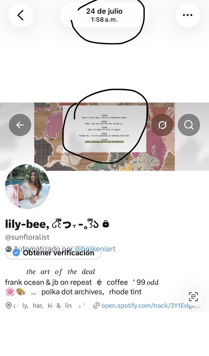 bubbasletters's tweet photo. A eso se le suma el header, la admin ya había diseñado y usado ese estilo exacto de guion/diálogo personalizado en su candado desde hace tiempo, un estilo muy específico que jamás habíamos visto en otro perfil. https://t.co/vQVIBAoA8W