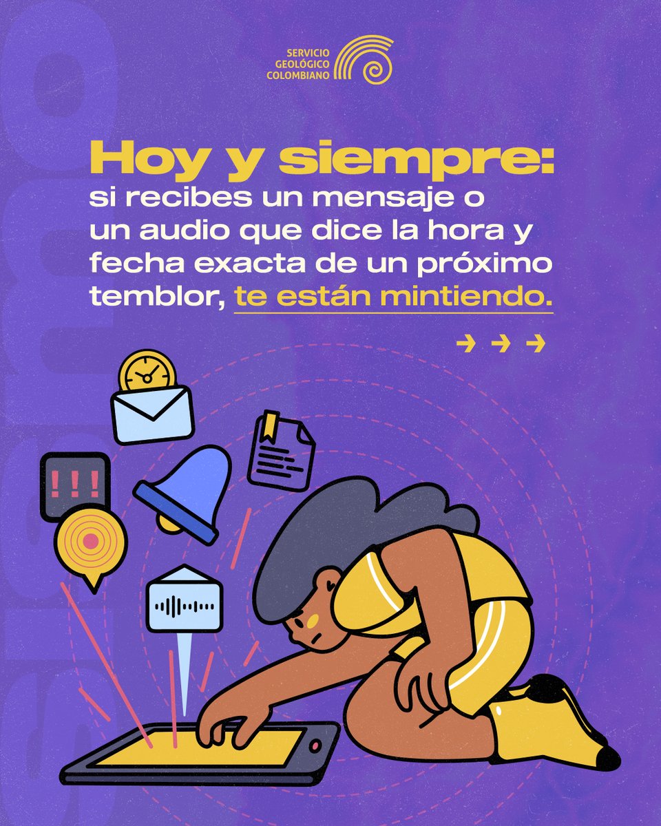 sgcol's tweet photo. Evita compartir publicaciones que “predicen” cuándo, dónde y a qué hora ocurrirá un próximo sismo. ⬇️🧵 https://t.co/VYGKFeC48N