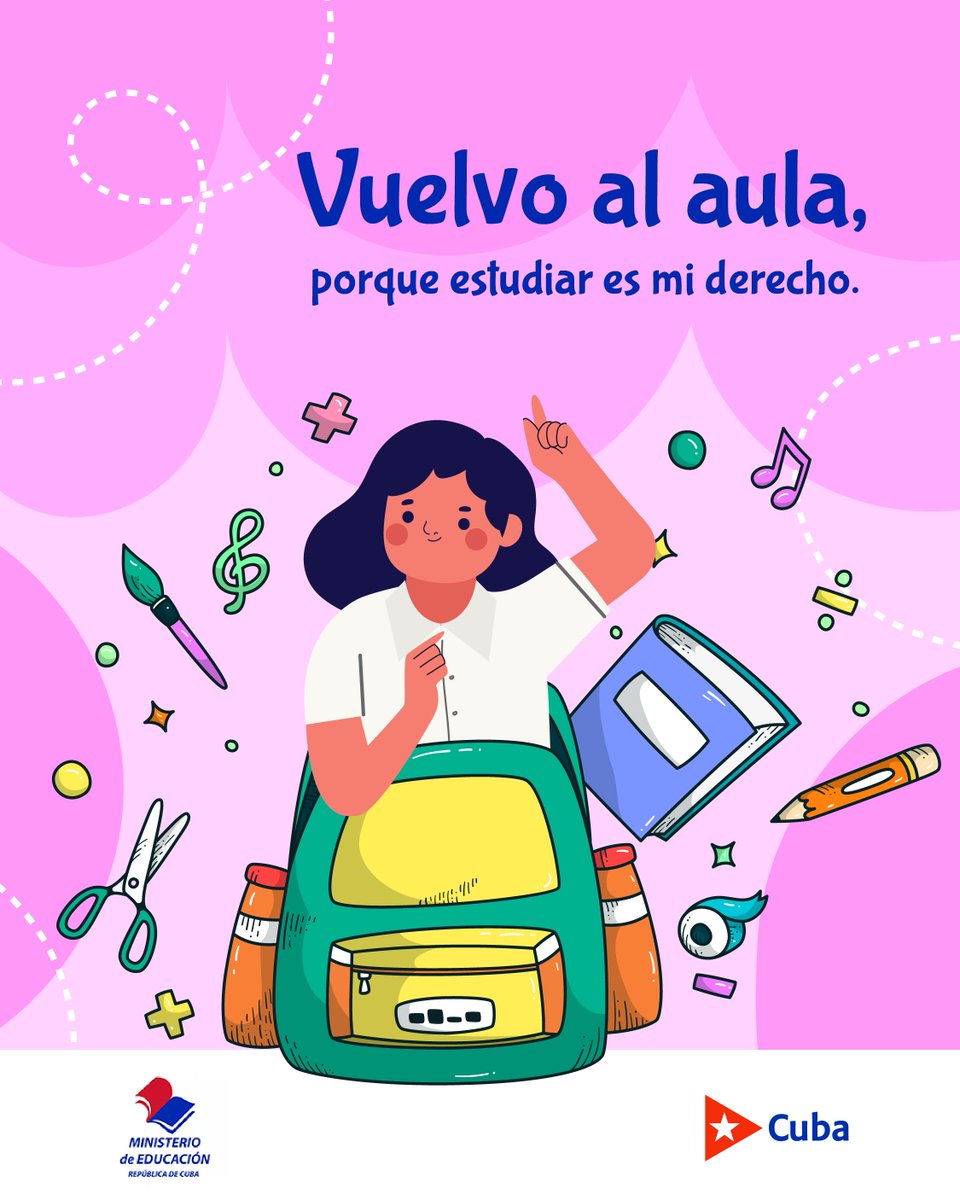 CubaMined's tweet photo. 🇨🇺 En Cuba, el derecho al estudio es ley y compromiso: la Constitución lo garantiza y el nuevo Código de la Niñez, Adolescencias y Juventudes lo protege con un sistema integral que vela por cada infancia y adolescencia. 
#CrecerEnDerechos https://t.co/pQDwINTWUW