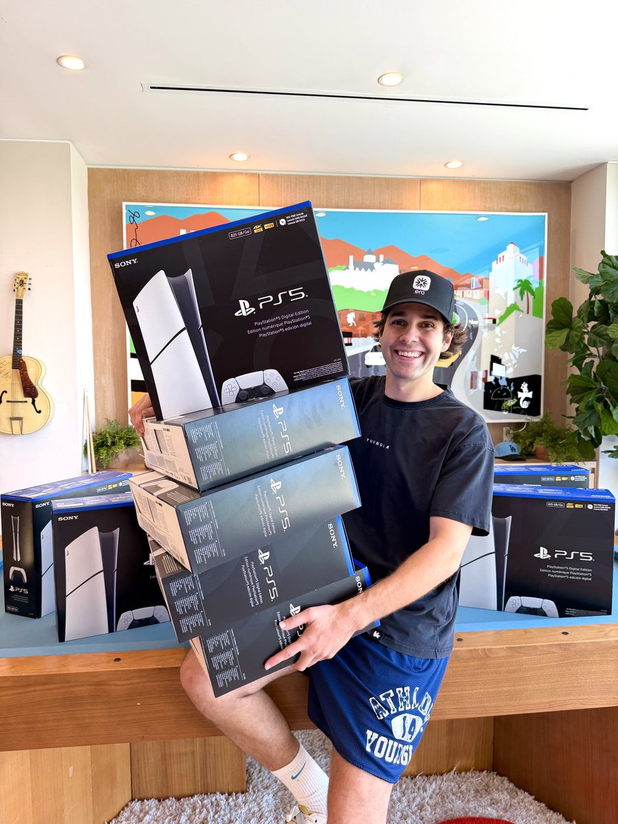 DavidDobrik's tweet photo. PS5 + GTA 6 GIVEAWAY 🎮🥳🥳
 
I'm giving away 10 PS5 consoles, each with a pre-order of GTA 6 Standard Edition (the game ships to you from Amazon when it launches Nov 19)
 
All you have to do to enter:
 
1/ Follow @earnos_io + RT this Tweet
2/ Download the ero app: https://t.co/DipNiY5Gfm (available on iOS & Android)
3/ Complete the "David Dobrik” mission in the ero app
 
18+. US & Canada only, excl. NY/FL/RI/QC. Rules: https://t.co/HpAK8A8exb
 
#ad