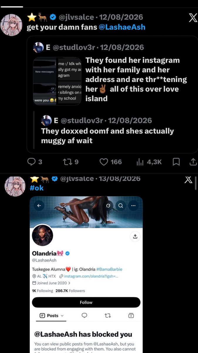 kissthetring's tweet photo. yall wanna criticize trinity for *checks notes* not filtering comments with 3 likes talking about ole girl. meanwhile this is yalls fave seeing what her fans do and ignoring it. yall should be the last ones feeling entitled. quit acting like trinity owes yall shit https://t.co/jEh0y2ENyz