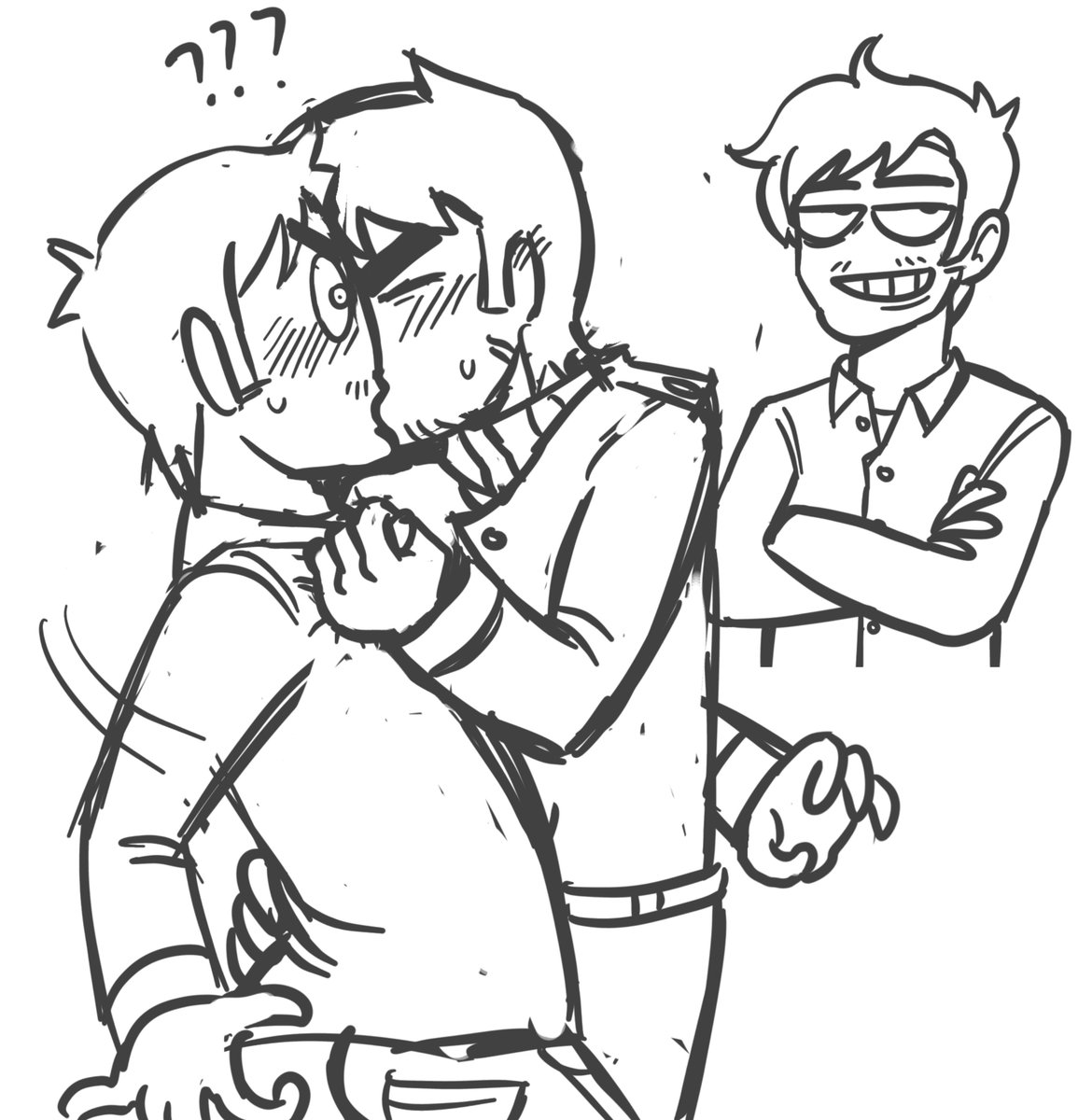 bownyr's tweet photo. I wanted to draw eduardo but i didnt know what to draw him doing. so i made him kiss paul instead. https://t.co/xMIVyg8qPO