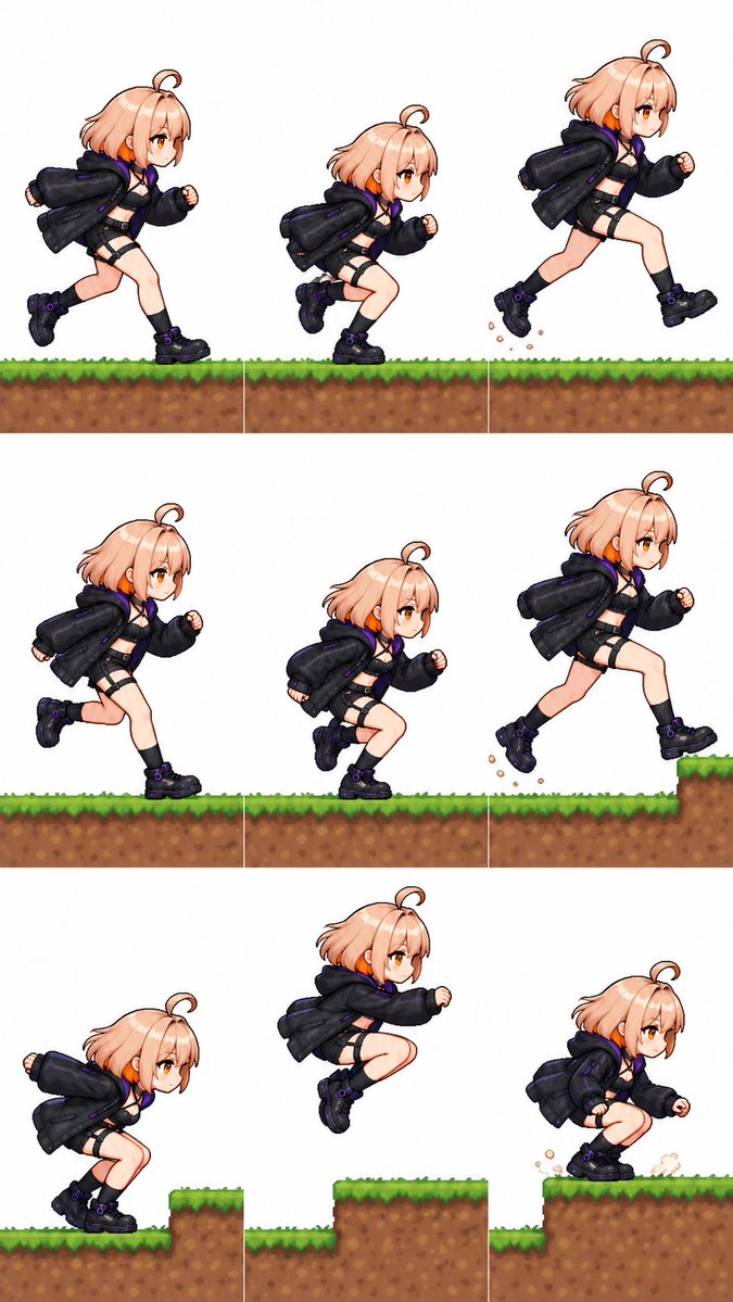 6_KAKUU's tweet photo. 852話さんのポスト（引用）を見てマジで！？って思って、走るGIFアニメつくってみた。
絵がまったくブレないじゃないか…おもしろ…！ https://t.co/yqCaREJoUA
