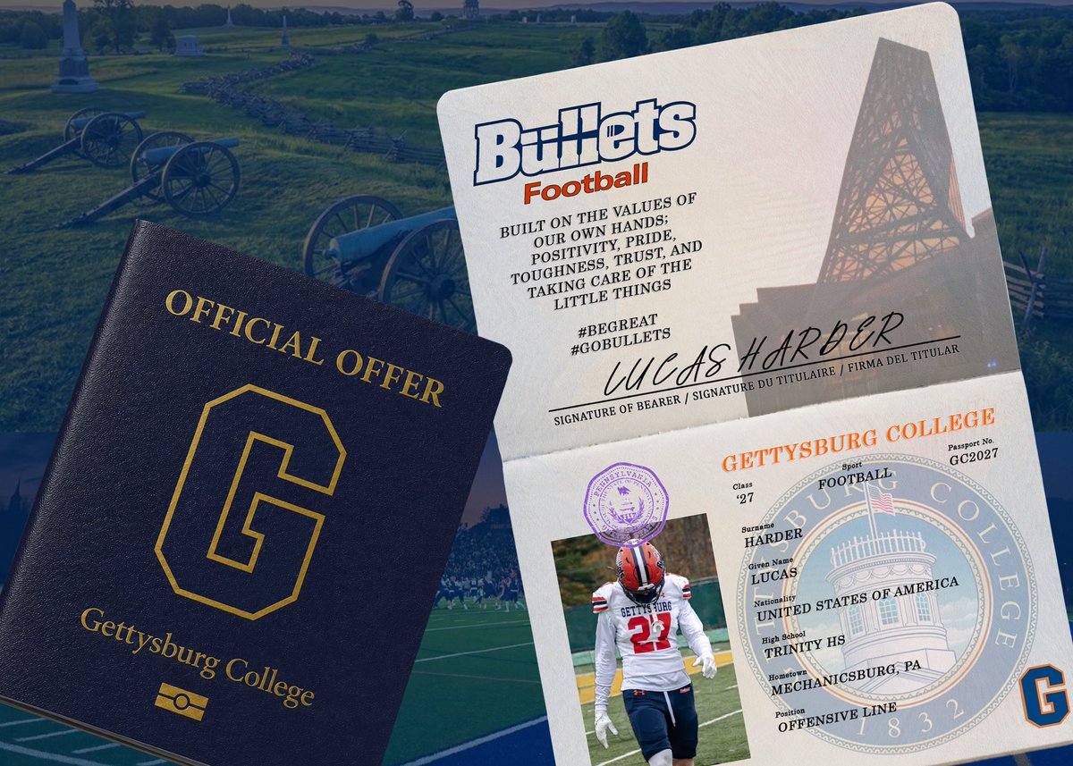 LucasHarder7519's tweet photo. Thank you so much to @Coach_MikeGreen and @CoachMundis for the Official Offer to play at Gettysburg College! I’m so grateful for this opportunity and I can’t wait to see where it goes. 

@Trinity_HSFB 
@yarnevich 
@EdOBrienCFB 
@PaFootballNews 
@Mid_Penn https://t.co/ByCSqC9JvZ