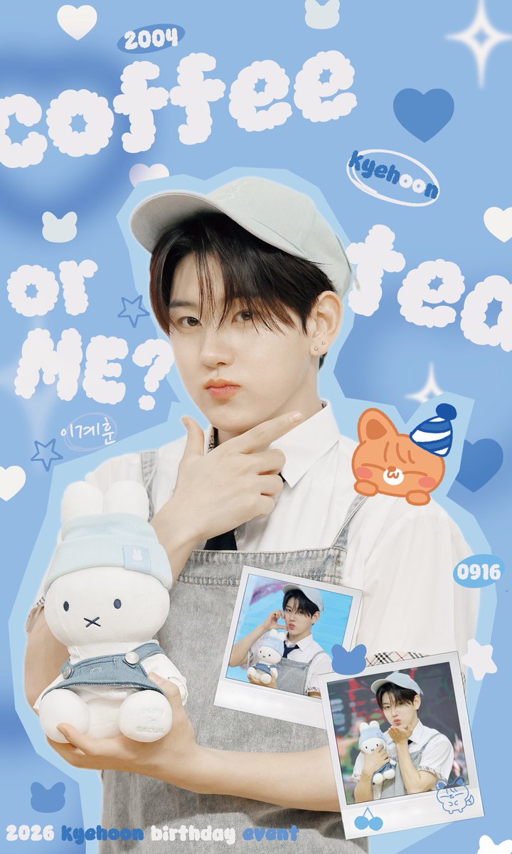hooniverse916's tweet photo. 𝟤𝟢𝟤𝟨 ᴋʏᴇʜᴏᴏɴ ʙɪʀᴛʜᴅᴀʏ ᴇᴠᴇɴᴛ ɪɴ ʙᴜꜱᴀɴ

“𝘾𝙤𝙛𝙛𝙚𝙚,𝙏𝙚𝙖 𝙤𝙧…𝙈𝙚?”☕️🧢

‘ʙɪʀᴛʜᴅᴀʏ ᴄᴀꜰé‘
✰ ྀི 𝟫.𝟣𝟨-𝟫.𝟣𝟫 (𝟣𝟩 ʀᴇꜱᴛ)
✰ ྀི 하트벌스데이

RT추첨 2분께 슬로건/우치와 보내드립니당♡ ྀི

#계훈 #Kyehoon #킥플립 #Kickflip https://t.co/oVS8waWSmi