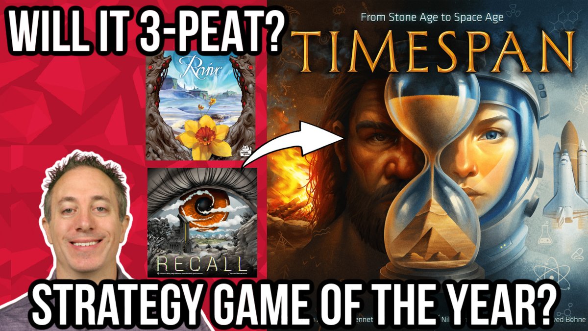 TheGameBoyGeek's tweet photo. My review of Timespan which takes you from stone age to space race in less than 90 min! Will it 3-Peat as Strategy Game of the Year? https://t.co/KujgDufV7L https://t.co/7S9AeVpSXm