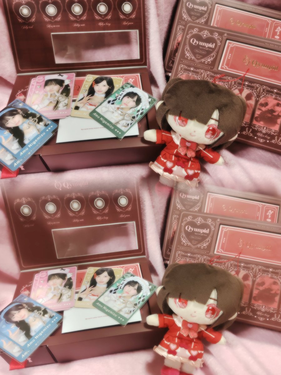 Lovebakuhachu's tweet photo. キュンピッド先に3箱届いた♡
コンプならずでくやしい(っᗒ︿ᗕς)

これから毎日つける❤あむちゃんありがとう❤

#あむ心中 https://t.co/8t1Z09dEWi