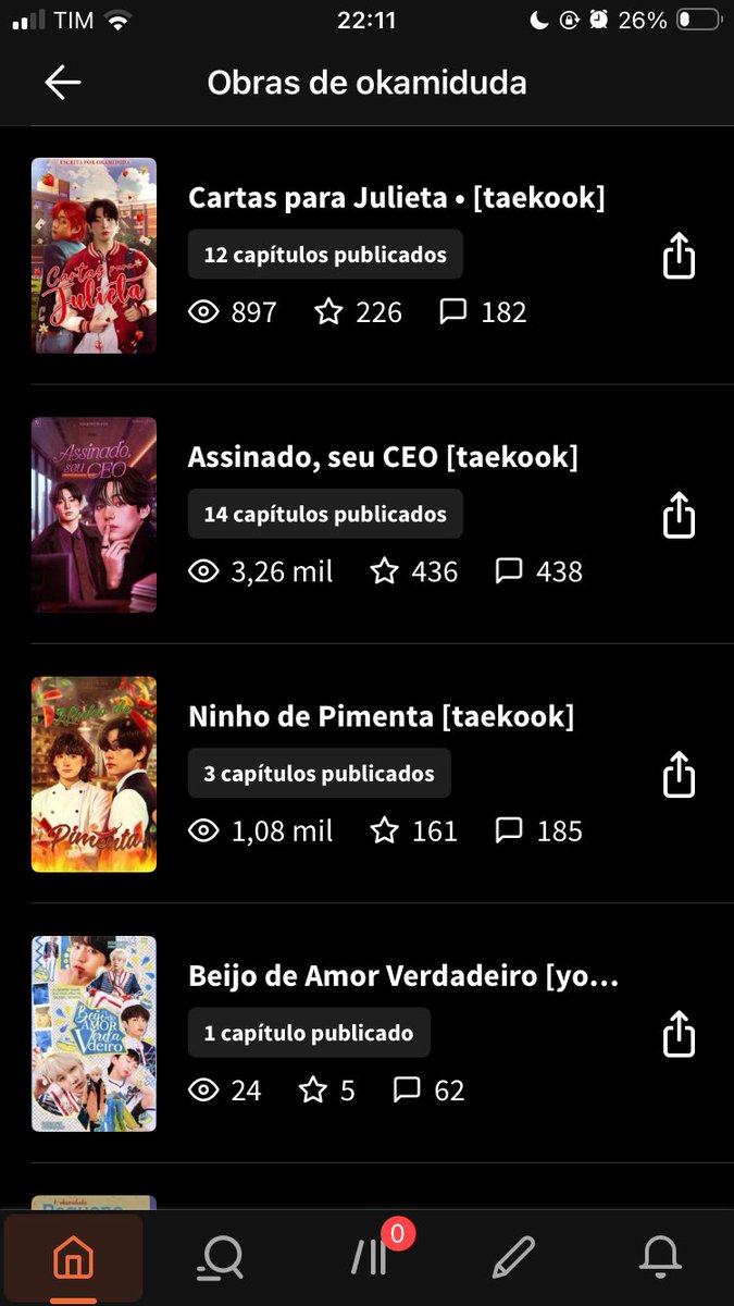 dudaokami's tweet photo. Não imaginava que o #ABOTKFest 🐺 do @FestTaekook ia me dar isso, sério. É um presente pra mim quem lê, quem comenta, quem vota e esses números… Ainda é surreal, não sei se mereço. 
Sei que pra muitas autoras isso não é nada, é pequeno, mas pra mim é DEMAIS. Eu chego lá 💜 https://t.co/LsEREqA3DV