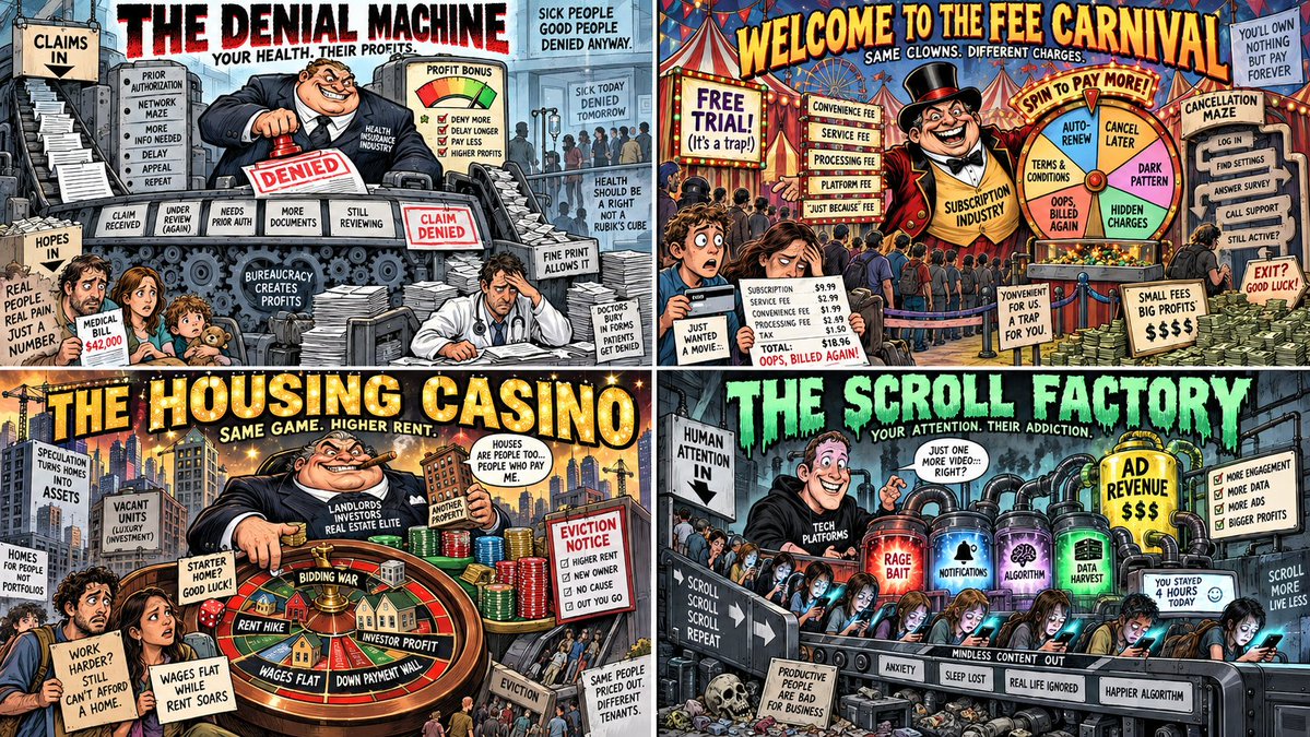 Satirical System Poster Grid On Frustrating Topics