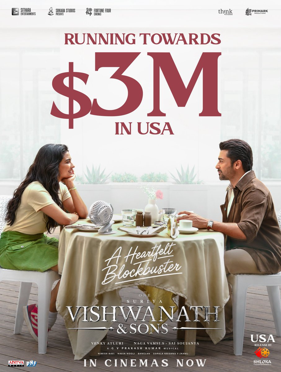 ALIENX_OFF's tweet photo. #VishwanathAndSons is roaring towards the MASSIVE $3M milestone! 🚀🔥

A true HEARTFELT BLOCKBUSTER that continues to win hearts across the USA. ❤️‍🔥🇺🇸

The love is REAL. The momentum is UNSTOPPABLE. 💥

#BlockbusterVAS https://t.co/8mgYxxCNDP