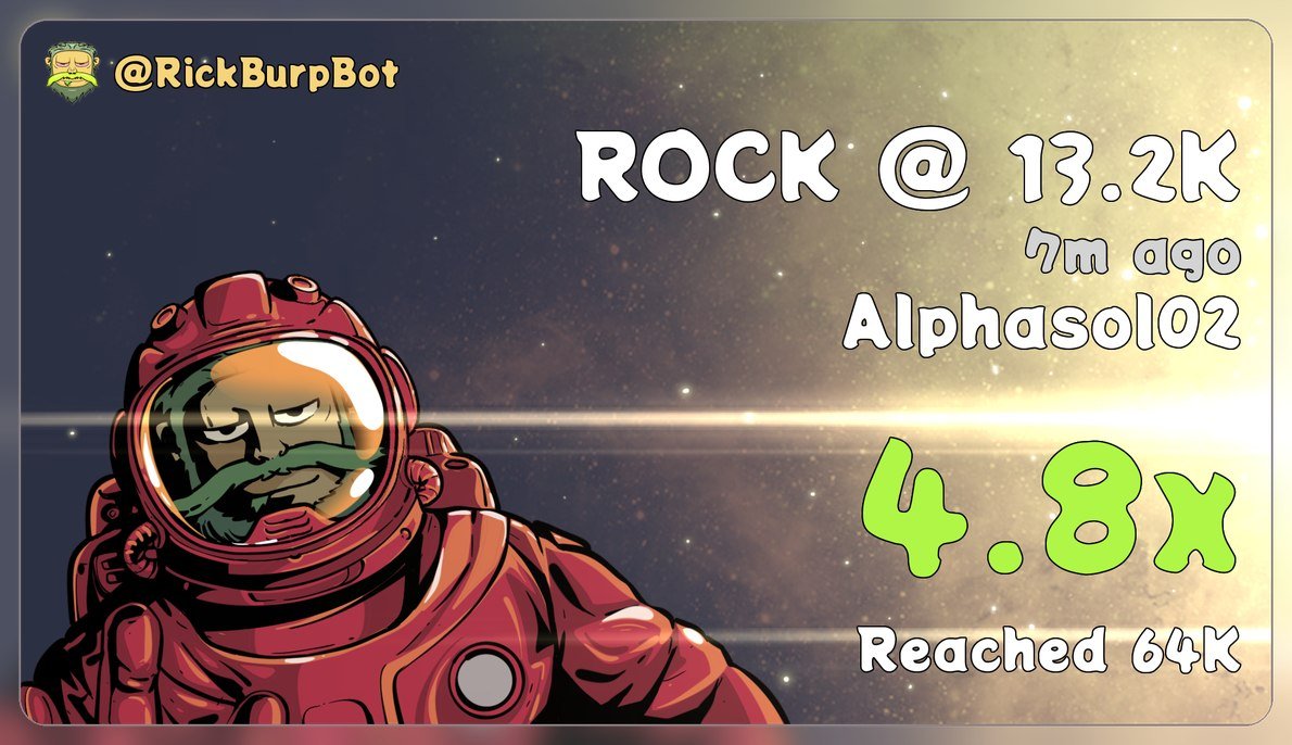 Alphasol023's tweet photo. Aggressive 4x up on $ROCK 🤩🤩
To the moon we go guys 🚀🚀💥

Big green candles 🤑🤑
Dm: https://t.co/Hor8vNrwiF let’s multiply those bags 💰💰 https://t.co/0QsOAzGbeB