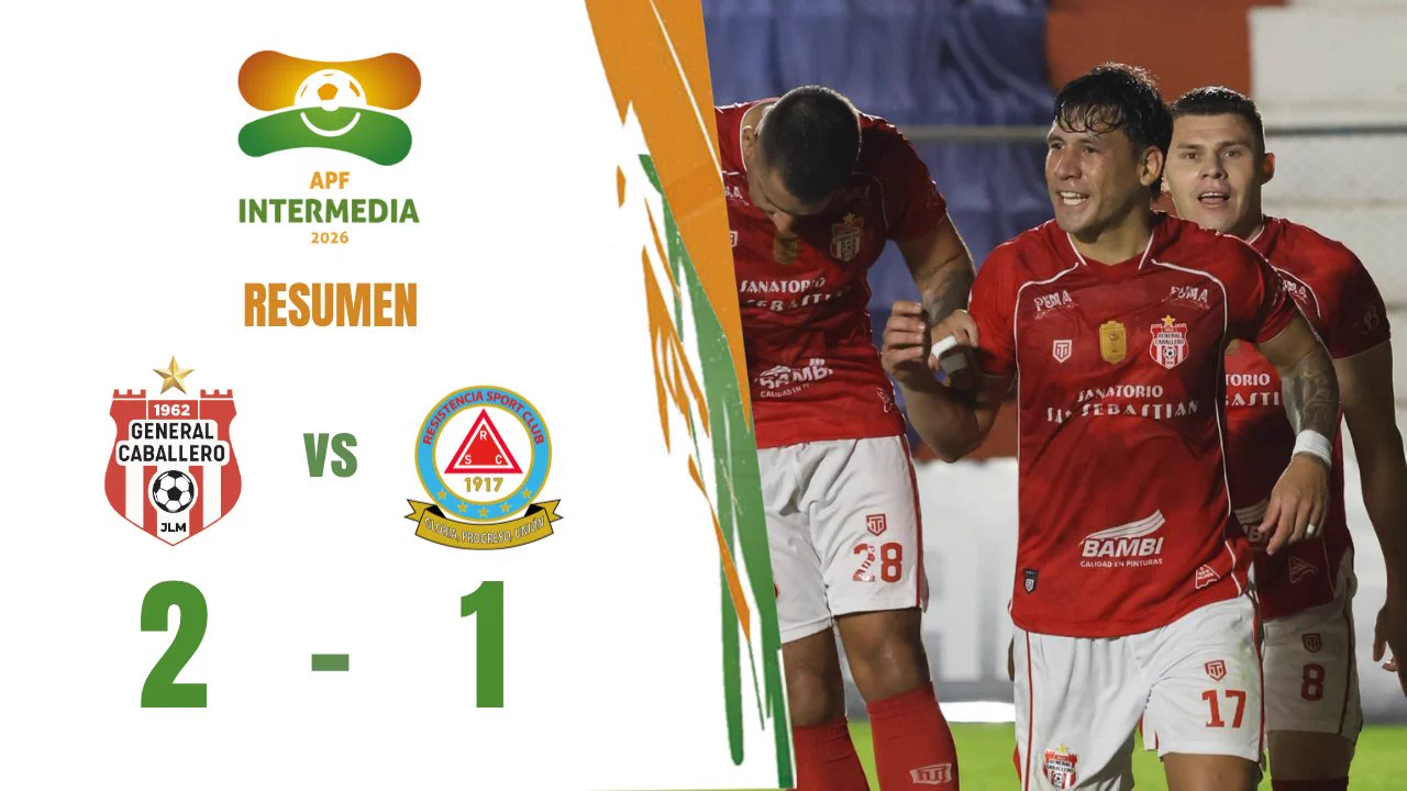 ¡EL NUEVO LÍDER!, 🔴General Caballero JLM derrotó 2-1 Resistencia en  Ka'arendy por la Fecha 23 de la División Intermedia 2026. ⚽️Jorge Colmán y  Marcelo Paredes le dieron el triunfo al Rojo. Aníbal Vega ...