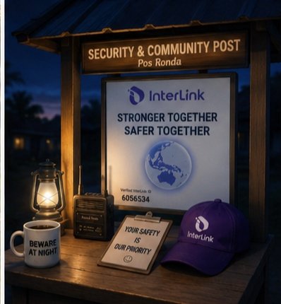 AmarS15820's tweet photo. Beautiful and professional security-post setup.
The warm lantern light creates a cozy night-time atmosphere.
The “Stronger Together, Safer Together” message is clear and meaningful.
The InterLink branding looks neat and prominent
#InterLink #ITLG #Web3 #Crypto #Ambassador https://t.co/vGPicw8LFO