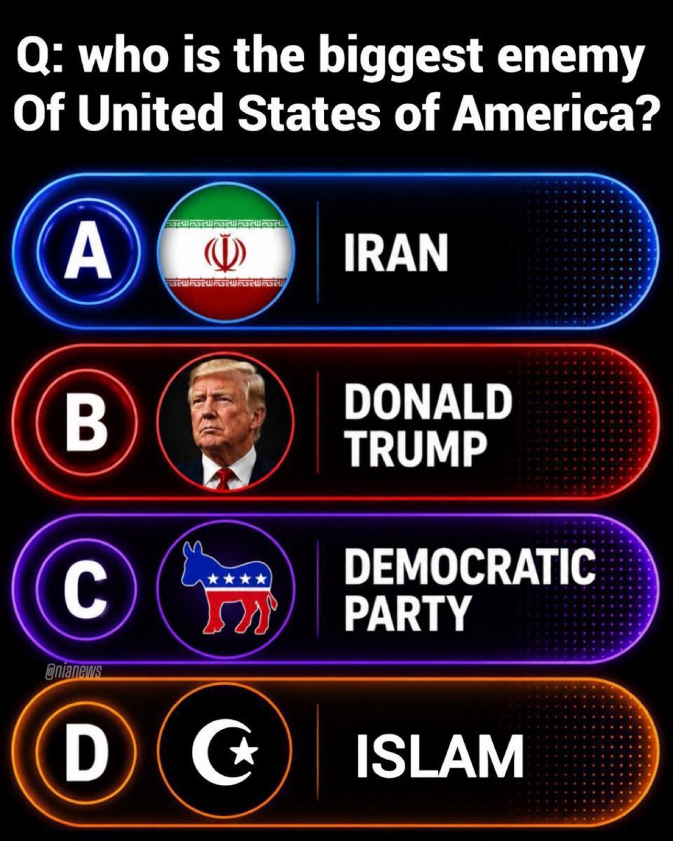 _RobertFKJr's tweet photo. Who do you think is the biggest enemy of America right now?🇺🇸
Pick wisely!

FOLLOW https://t.co/MZeccyr7OZ