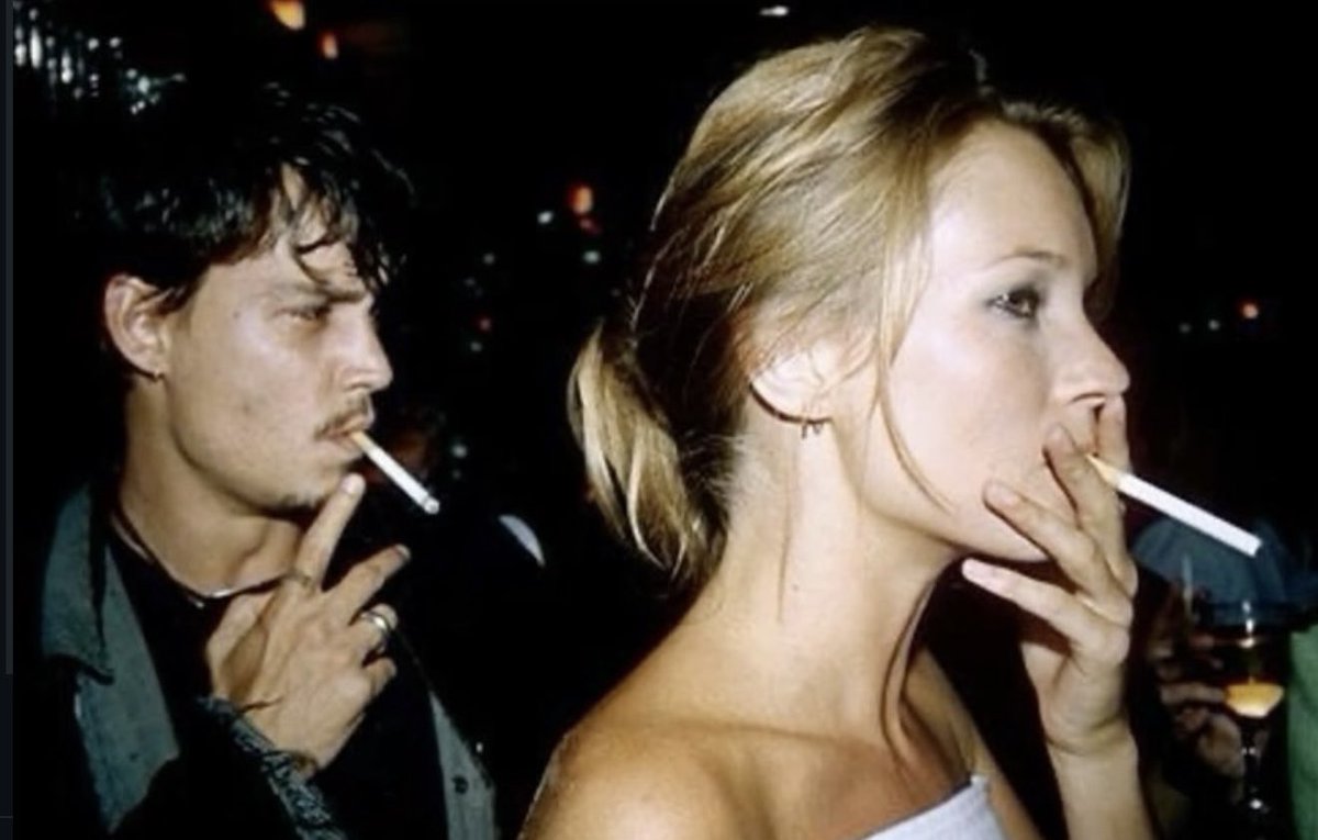 welcome_jpeg's tweet photo. kate moss &amp; johnny depp https://t.co/rFACwj1bry
