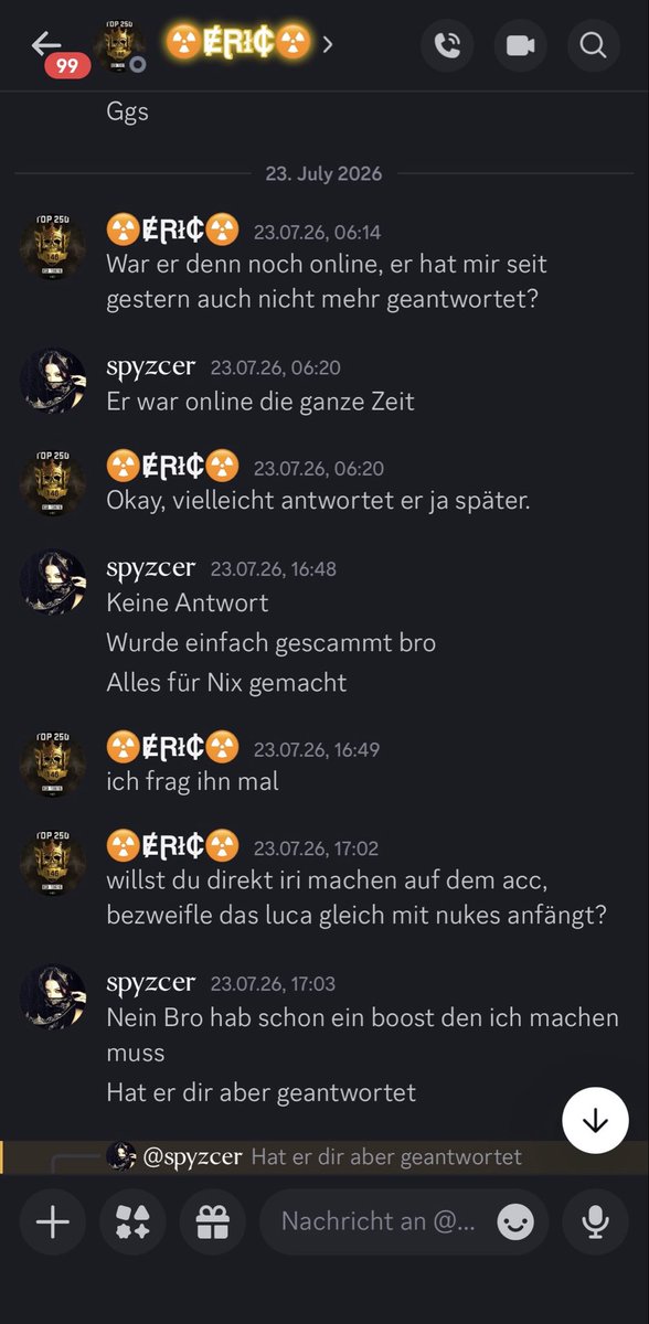 spyzcer's tweet photo. Hier hab ich auch mit sein Kunde geschrieben und ihn hat er auch so gut wie  ignoriert https://t.co/HTXVCCAXhY