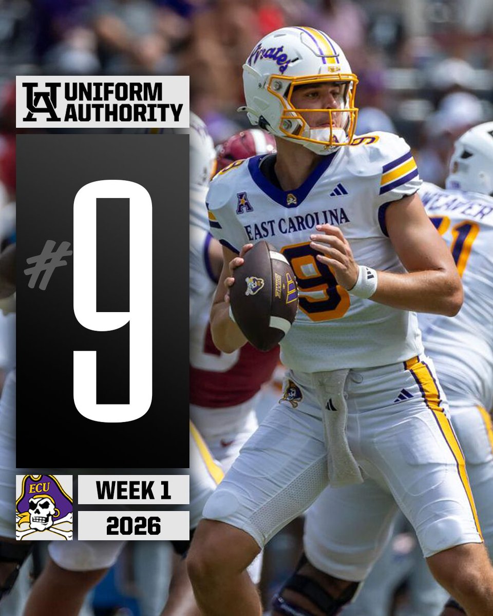 UniAuthority's tweet photo. Uniform Authority Week 0-1 Uniform of the Week:
9. @ECUPiratesFB 

#UAWeek1 | @ECUEquipment https://t.co/2Qm1lGZRME