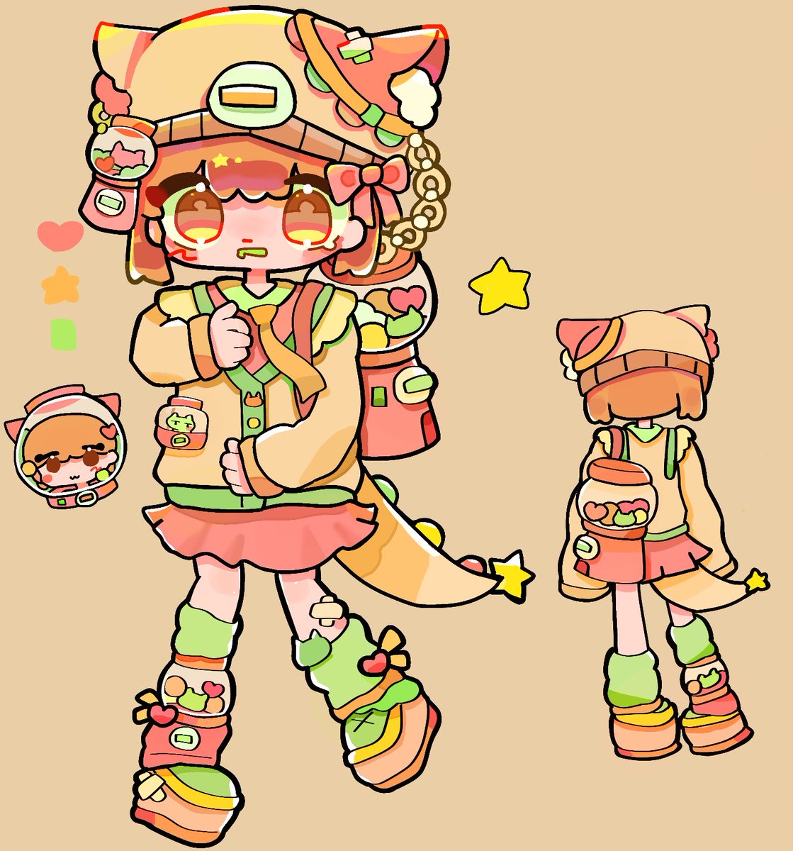 Nanary772's tweet photo. ガチャマシン！🦖🌟

#イラスト　#オリキャラ　#oc https://t.co/EY9Rj1G8VU