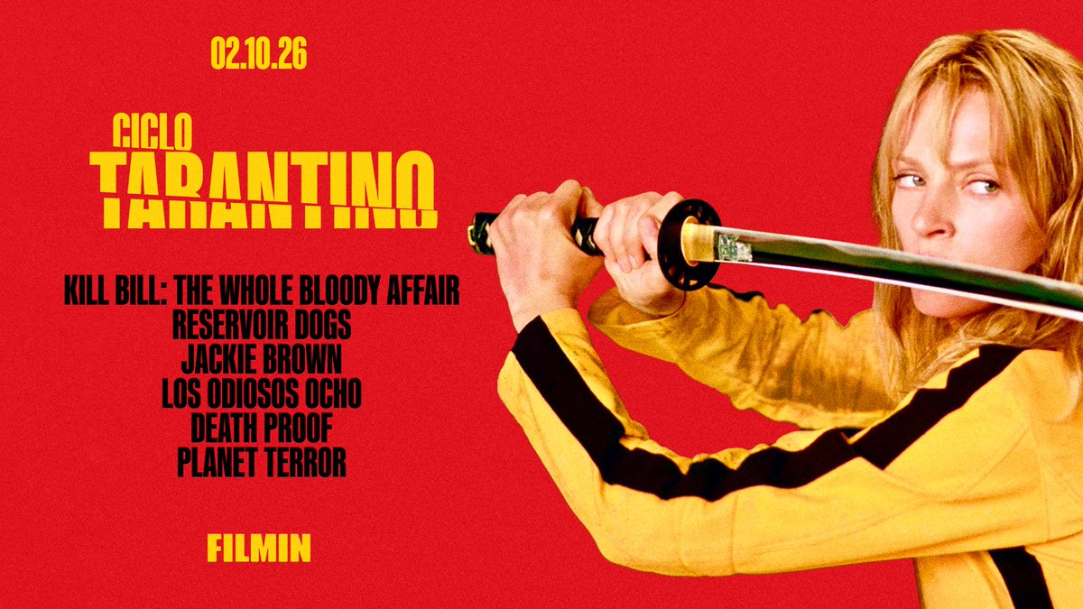 JaumeRV's tweet photo. En octubre saldaremos otra cuenta pendiente: 

Kill Bill: The Whole Bloody Affair en 4K en @Filmin 

Y no lo hará sola, #CicloTarantino 

2.10.26, Bang-bang.